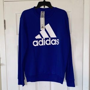 Adidas Men's Crewneck Sweater in Blue and White